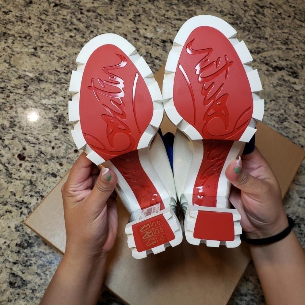 NEW Christian Louboutin Patrouiagoma 100 platform sandals size 36 - Picture 15 of 16